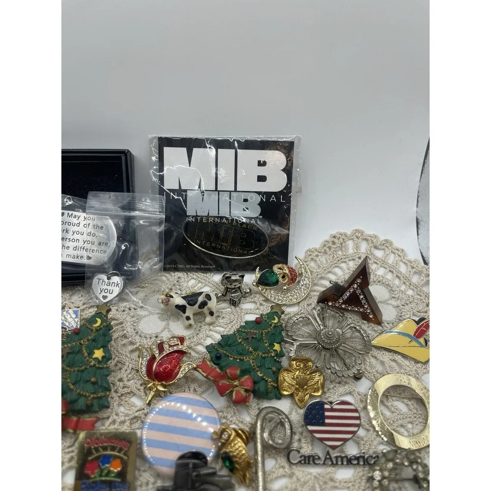 Huge‎ Lot Of Pins, Costume Jewelry , Earrings And One Keychain